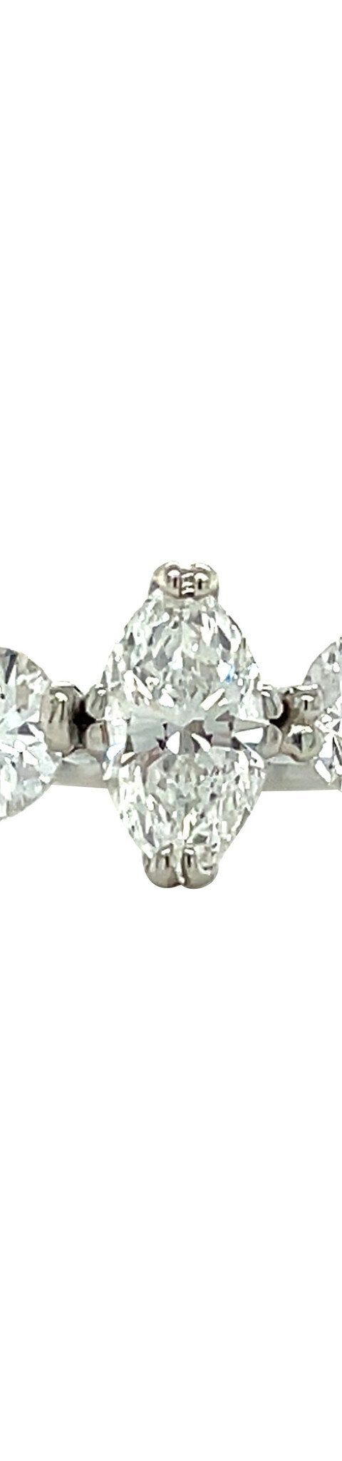 Vintage 14K White Gold Trilogy Ring with Diamond